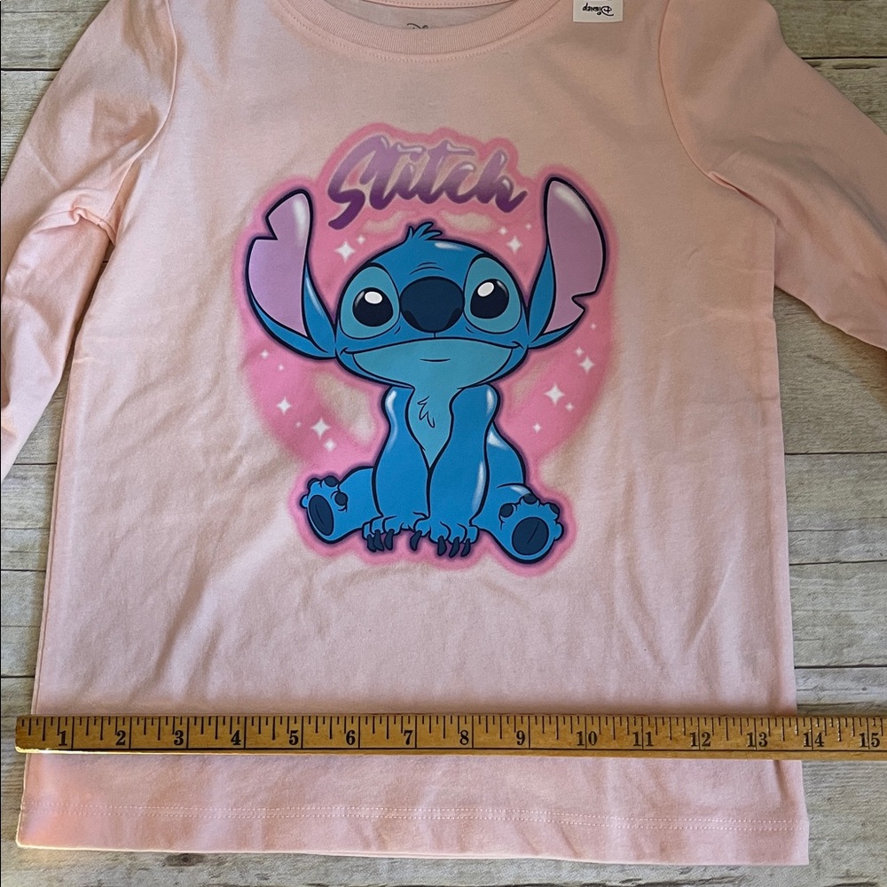 NWT Disney Stich Long Sleeve Girls Tee Shirt Size 6 - Picture 7 of 10